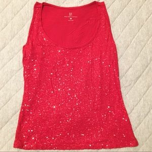 New York & Company Red Sequined Top🍎
